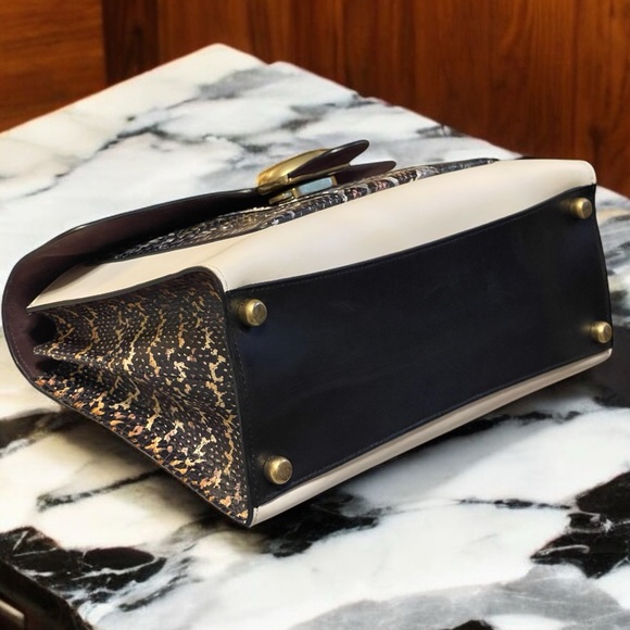 COACH Tabby Top Handle In Colorblock Snakeskin RARE ITEM - Picture 4 of 16